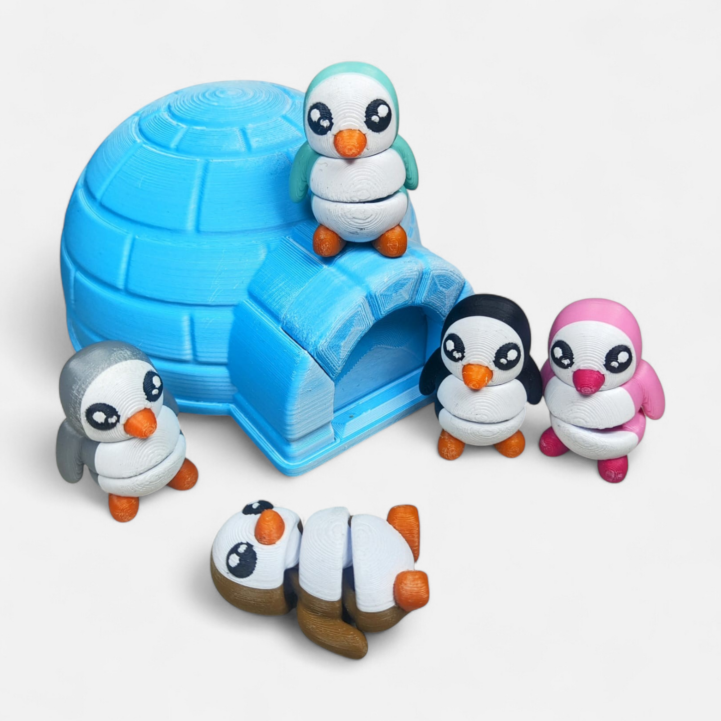 Penguin Igloo Set – 3D-Printed Decorative Display