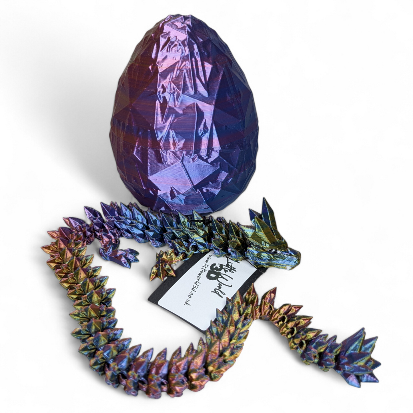 Crystal Dragon in Egg – 3D Printed Fantasy Collectible