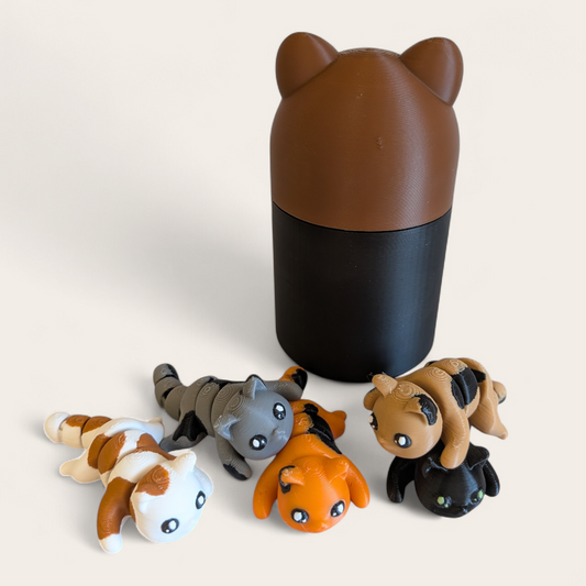 Mini Cats in Cat Box by ZOU3D – 3d Printed Collectable Set